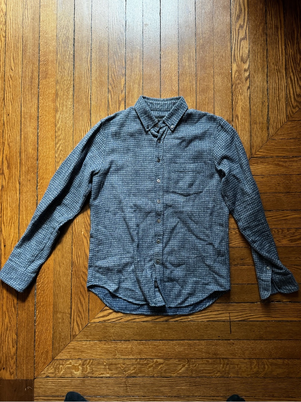 Men's Outclass Attire Made in Canada Blue Button-Down Long-Sleeve Shirt
